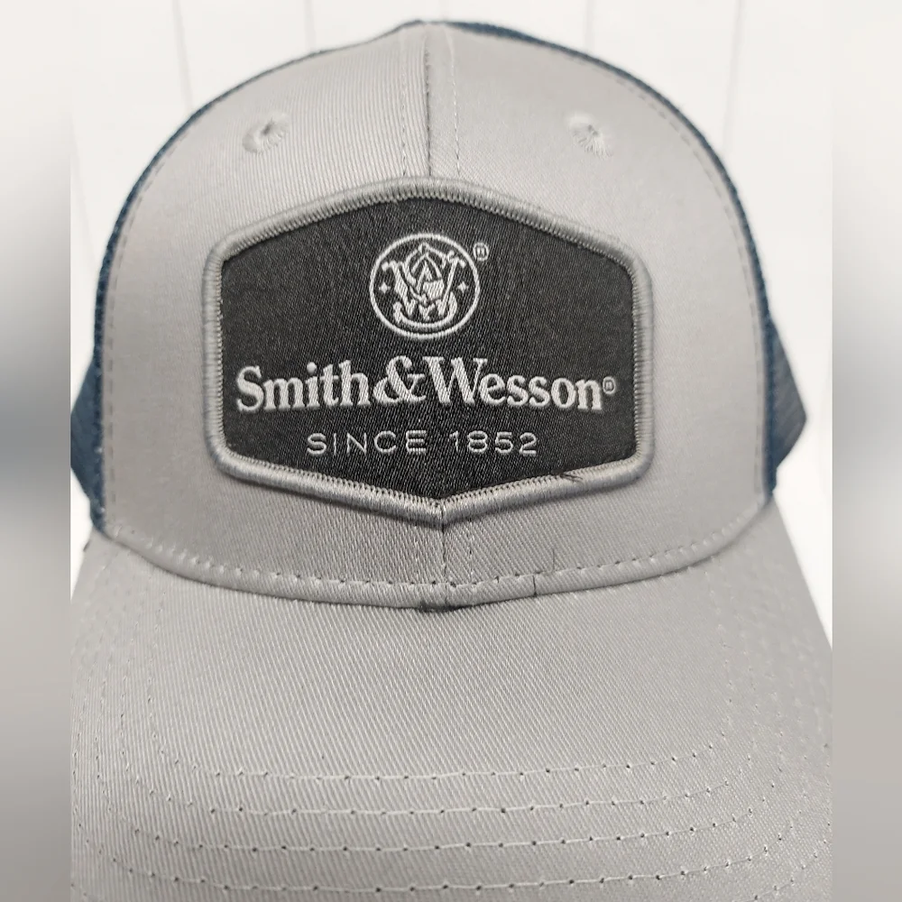 OEM Smith & Wesson M&P Mens Hat Classic Grey Embroidered Logo Baseball Cap OSFA - Picture 2 of 6